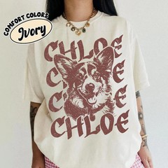 Custom Retro Dog Photo Comfort Tee Personalized Pet Portrait