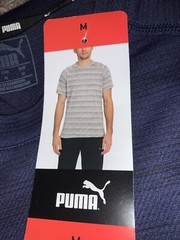 NWT Men’s PUMA Medium Navy Blue PACE Tee T-Shirt Lightweight / Reflective Logo