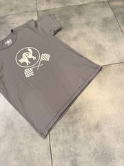 RRL Double RL Ralph Lauren Graphic T-Shirt Cat Racing Flags Gray Men’s Size M