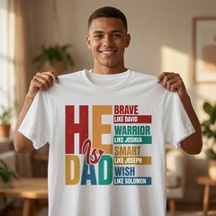 He Is Dad Brave Like David Christian Father’s Day Shirt Bible Scripture Tee