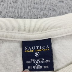 Nautica Jeans Shirt Mens XL VTG White Logo Graphic