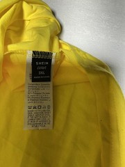 SHEIN Curve Yellow V-Neck Short Sleeve T-Shirt 3XL(188)