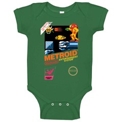 Metroid Retro Nes Box Art Baby One Piece