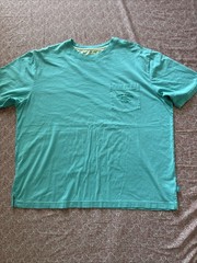 Tommy Bahama T Shirt Mens Medium Relax Pocket Tee Cotton Teal Blue Marlin Logo