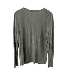 Pact Organic Cotton Henley T Shirt Womens Size L Green Gray Sustainable