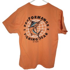 Columbia PFG Shirt Men’s Size Large Orange Short Sleeve Fishing Logo Outdoor