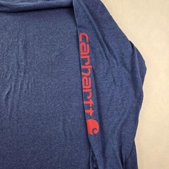 Carhartt Shirt Mens 2XL Blue K231 Long Sleeve Logo Original Fit Workwear Tee