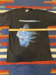 Vintage Jeff Beck T-Shirt Sz Large Black Double Sided Rock 2001 Wired 25 Years