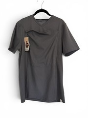 Lalabu Dad Shirt Baby Wearing V-Neck Top Gray Size Large