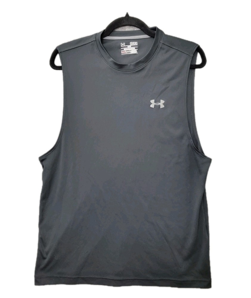 Under Armour Tank Top Shirt Men’s Medium Black Polyester Compression *