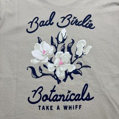 Bad Birdie T Shirt Mens S Botanicals “Take a Whiff” Golf Tee Floral Print SAND