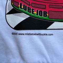 Vintage Funny Shirt Mens Small Adult Humor Racing Auto Mistletoe Belt Buckle