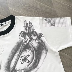 Vertabrae Mixed Feelings Tee White Men’s Round Neck Cotton Short Sleeve T-shirts