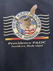 Vintage USPS Providence P&DC Shirt Mens XL Blue Postal Eagle Flag Gildan 2003