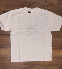 Sp5der Men’s T-Shirt White Size Medium Rhinestone Spider Web Brand New