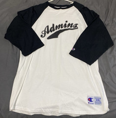 Champion Men’s XXL White/Black Colorblock Raglan Logo Cotton Knit Tee