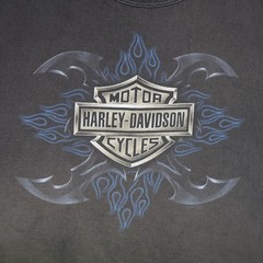 Vintage 2006 Harley Davidson Oak Lawn Tank Top 2X Biker Grunge Fade Black Cotton