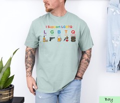 Funny LGBTQ Pride Shirt Liquor Guns Beer Tattoos Graphic Tee