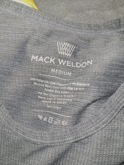 Mack Weldon Performance Crew Neck T-Shirt Men’s Medium Gray Short Sleeve Waffle