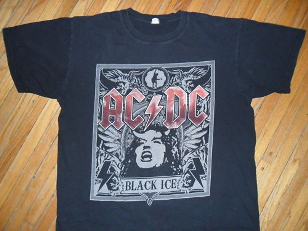 AC/DC CONCERT T SHIRT Hard Rock Band Angus Young Black Ice Tour Adult XL
