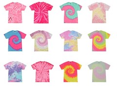 Pick a Pink Tie Dye T-Shirts Adult SM – 5XL 100% Cotton Colortone