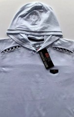 Men’s cotton long sleeve t shirt hooded,italian style,slim fit,stretch S M…..D2.