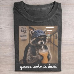 Guess Who Is Back Raccoon Shirt Funny Back To School Teacher Student Tee
