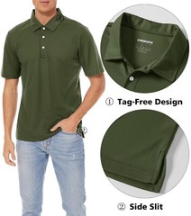 Men’s Casual Polo Shirts Short Sleeve Quick Drying Outdoor Golf Causal Work Tops