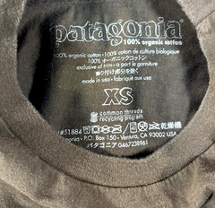 Patagonia Live Simply Shirt Brown Organic Cotton Red Guitar Crewneck Tee XS
