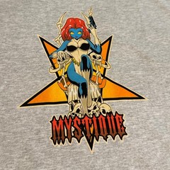 VTG Style Mystique X-Men T-Shirt Anime Girl Graphic SPORT GREY Remake PA11158