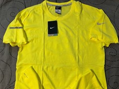NIKE MILER VINTAGE RUNNING BODY MAP #700 YELLOW GRAY NYLON SHIRT SIZE L MEN $75