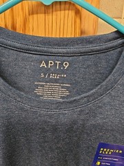 Apt.9 Mens Small Premier Flex Long Sleeve Crew Neck Blue