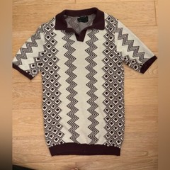 ASOS Mens 70s Retro Short Sleeve Collared Shirt Size S Geometric Abstract