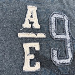 Y2K American Eagle Shirt Mens XXXL Gray Graphic Distressed Applique 2009