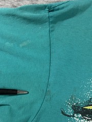 Arctic Cat Wildcat Shirt Large Teal Vintage Distressed Stain Single Stitch 90s