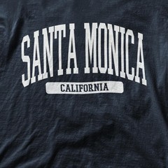 Santa Monica Beach California Souvenir Aesthetic, Vintage Navy Blue Tee