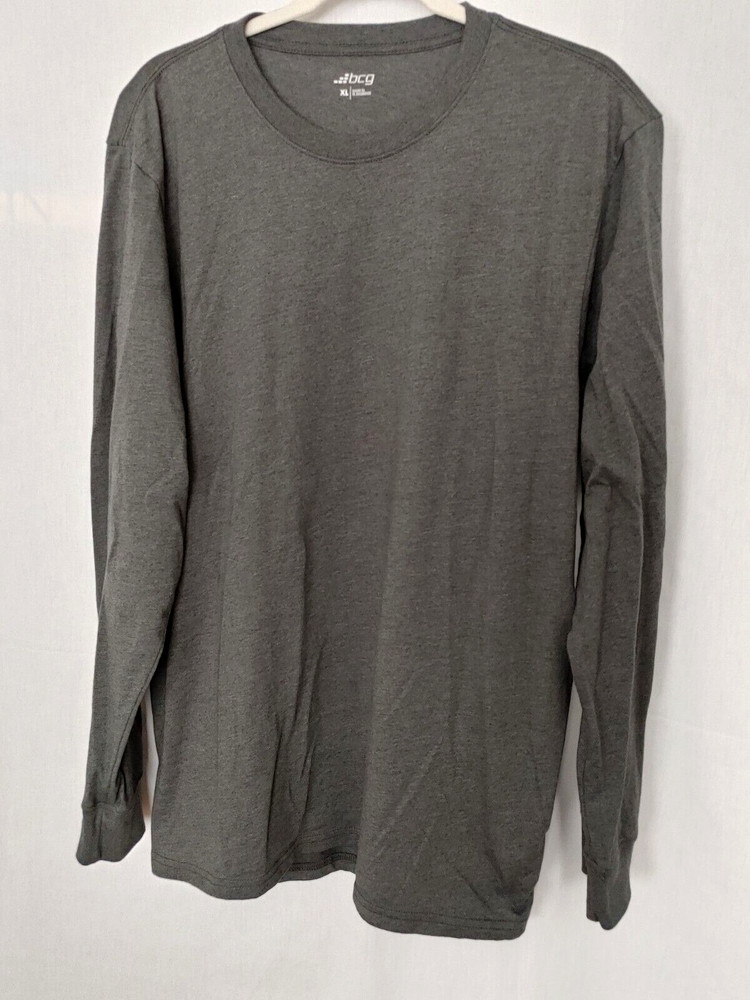 BCG Men’s Long Sleeve T Shirt Crew Neck Gary Size XL #16274