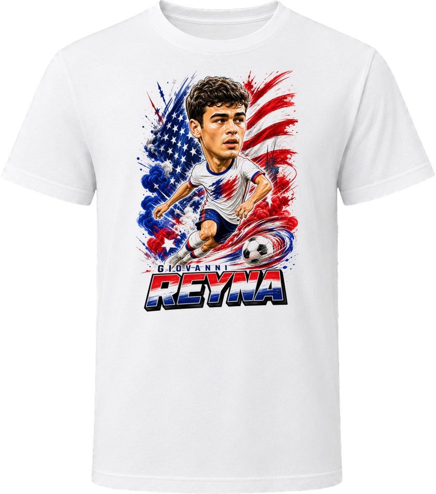 Giovanni Reyna United States Soccer Caricature 2026 World Cup T Shirt