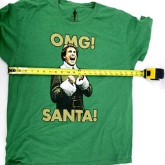 Christmas Elf Movie Adult Will Ferrell Buddy T-Shirt Size XL Green OMG! SANTA!