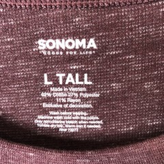 Sonoma NWT Men’s The Supersoft Thermal Crewneck Long Sleeve Shirt Plum L Tall