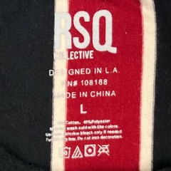RSQ Collective Shirt Men Large Paris France Spell Stripe Work Party Gym Core Go