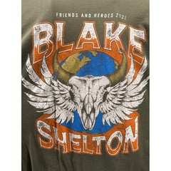 Blake Shelton Friends and Heroes 2021 Tour Shirt Mens XL Olive Green Graphic Tee