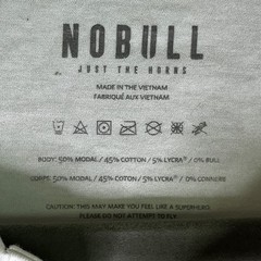 NOBULL Mens White Long Sleeve Henley Shirt Modal Cotton Stretch Training Top