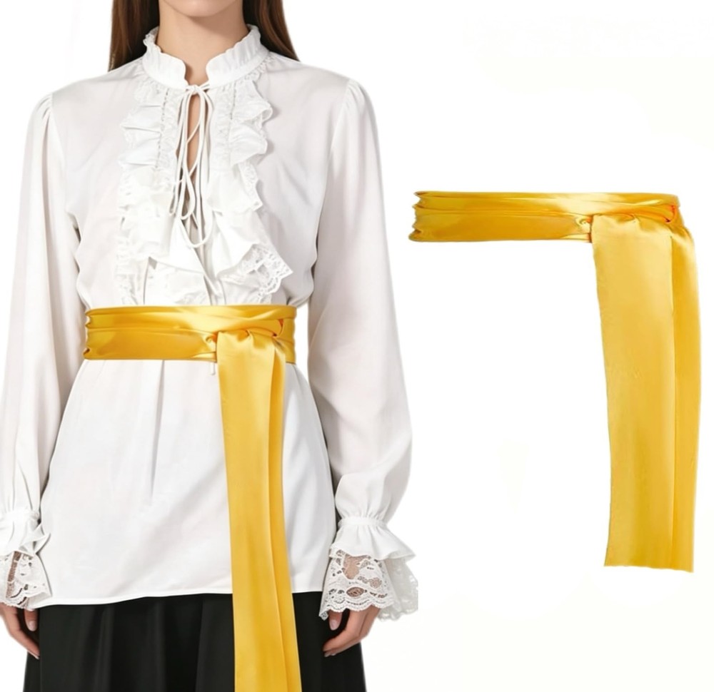 Pirate Satin Sash Dress Belt Pirate Long Silk Waist Sash For Men Halloween Ca…