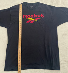 Reebok T Shirt Mens 2XL Black Red Vector Logo Short Sleeve Athletic Tee Shirt 2X