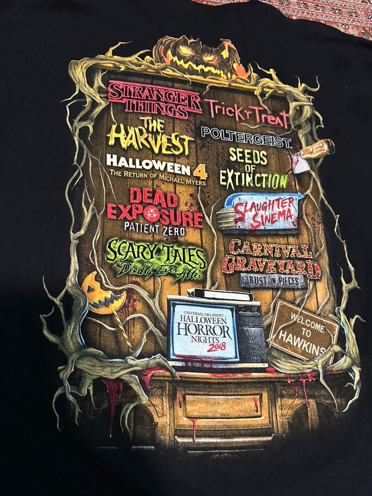Halloween Horror Nights Size Large XL 2018 Stranger Things Men’s Shirt Vintage