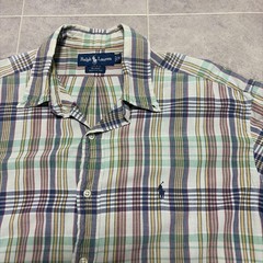 Ralph Lauren 90s BLAKE Madras Check Short Sleeve M-L Used For 14Y+ Japan