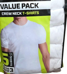 BUM 5x Value Pack Men’s T-shirts, Cotton, White, Medium