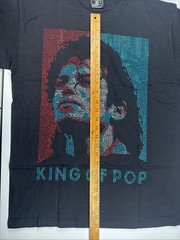 King Of Pop Rhinestone Portrait Graphic T Shirt Mens Black Bling Tee