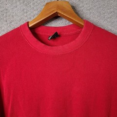 Big Easy Shirt Mens 3XL Red Thermal Waffle Knit Cotton Long Sleeve Crew Neck